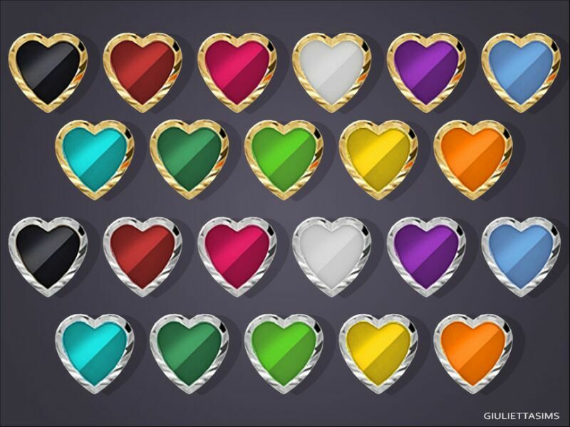 sims 4 cc enamel heart stud earrings for toddlers by feyona 2