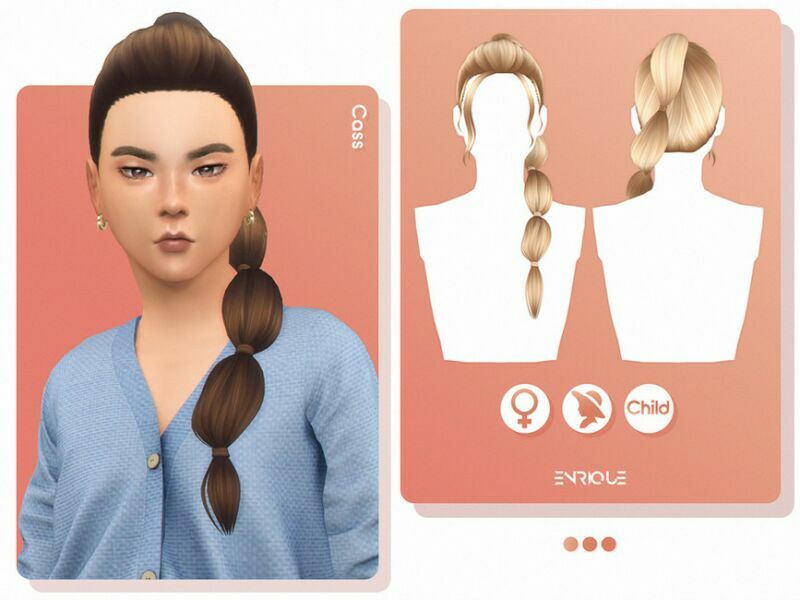 Enriques4 – Cass Hairstyle (Child Version) By Enriques4 Sims 4 CC