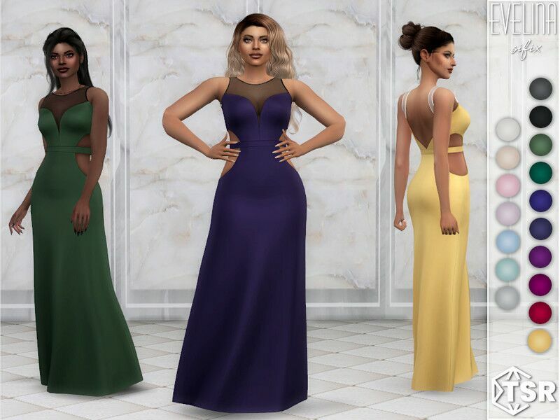 Evelina Dress By Sifix Sims 4 CC