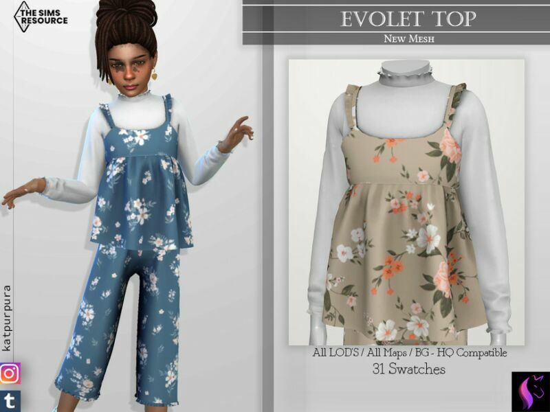 Evolet TOP By Katpurpura Sims 4 CC