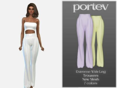 Extreme Wide LEG Trousers By Portev Sims 4 CC