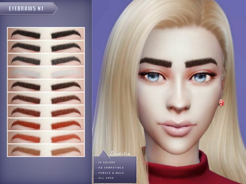 Eyebrows N1 By Creptella Sims 4 CC