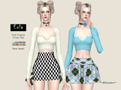 Ezla – Vneck TOP By Helsoseira Sims 4 CC