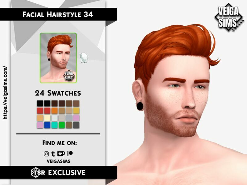 Facial Hair Style 34 Sims 4 CC