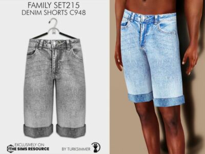 Family SET215 – Denim Shorts C948 By Turksimmer Sims 4 CC