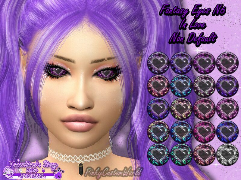 Fantasy Eyes N6 – In Love (NON Default) Sims 4 CC