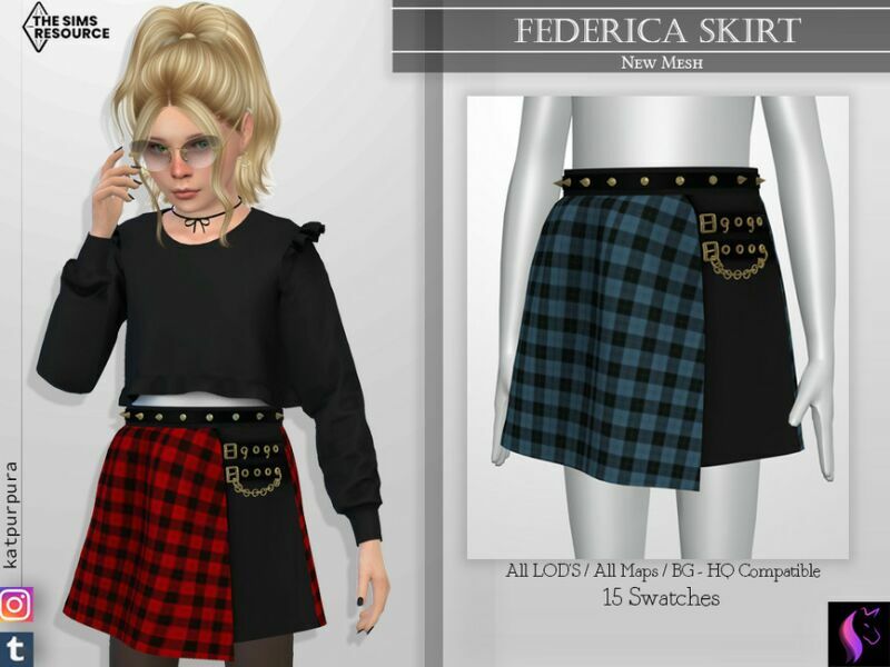 Federica Skirt By Katpurpura Sims 4 CC