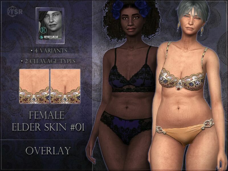 Female Elder Skin 01 – Overlay Version By Remussirion Sims 4 CC