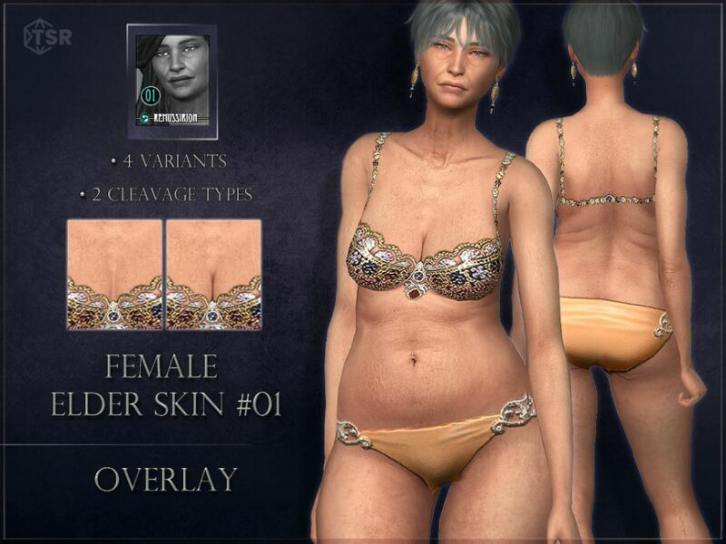 sims 4 cc female elder skin 01 overlay version by remussirion 2