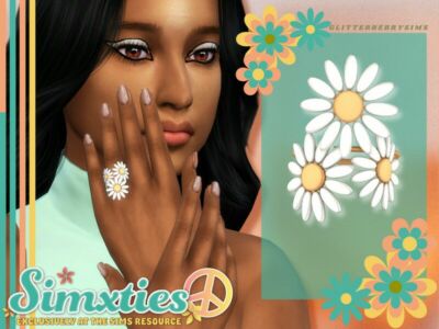 “ / Female Rings / Daisy Ring” Sims 4 CC