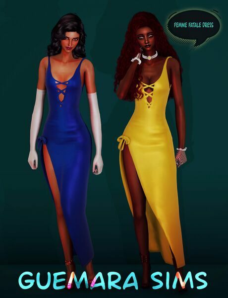 sims 4 cc femme fatale dress 2