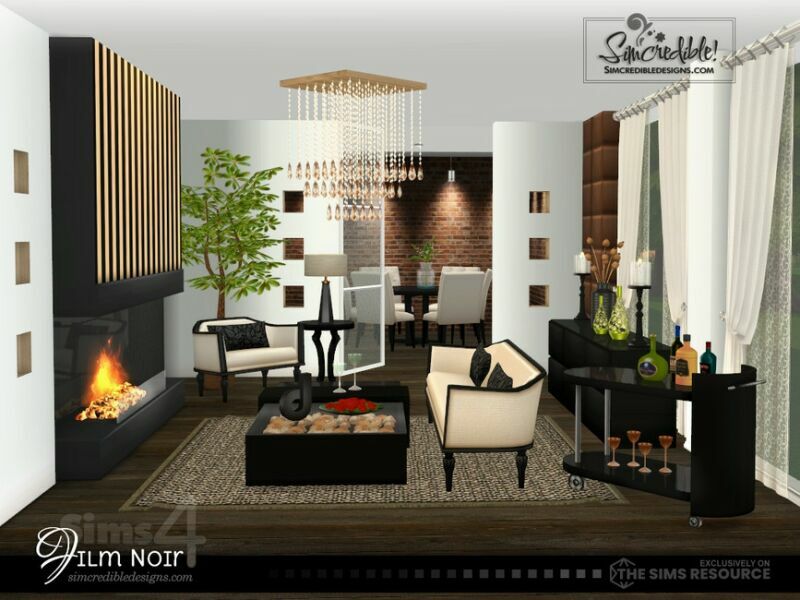 sims 4 cc film noir living by simcredible 4