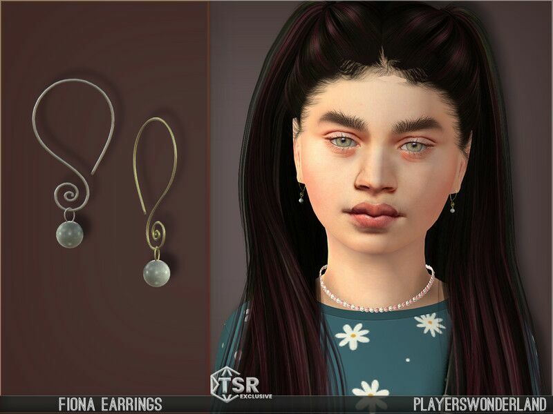 / Fiona Earrings (Kids) Sims 4 CC