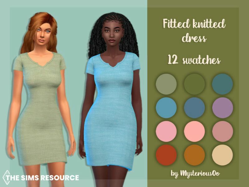 Fitted Knitted Dress By Mysteriousoo Sims 4 CC