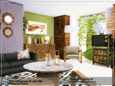 Flora-Livingroom-Cc Only TSR By Danuta720 Sims 4 CC