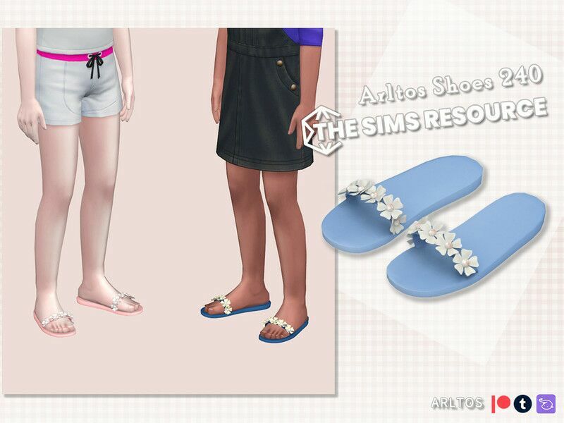 Flower Slippers Child Sims 4 CC