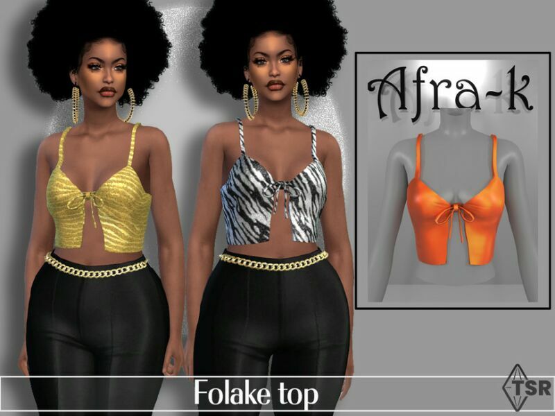 Folake TIE Front TOP By Akaysims Sims 4 CC