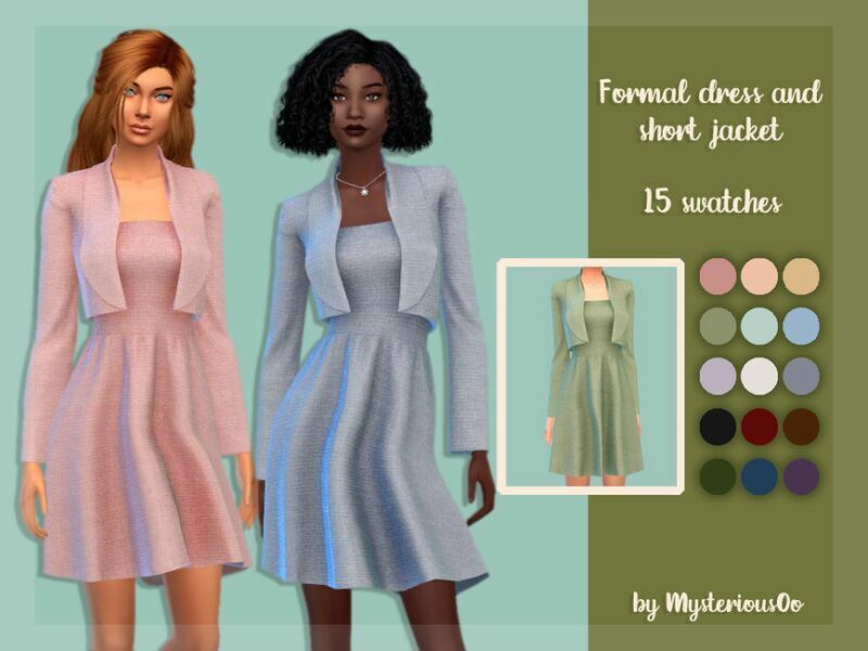 Formal Dress And Short Jacket By Mysteriousoo Sims 4 CC