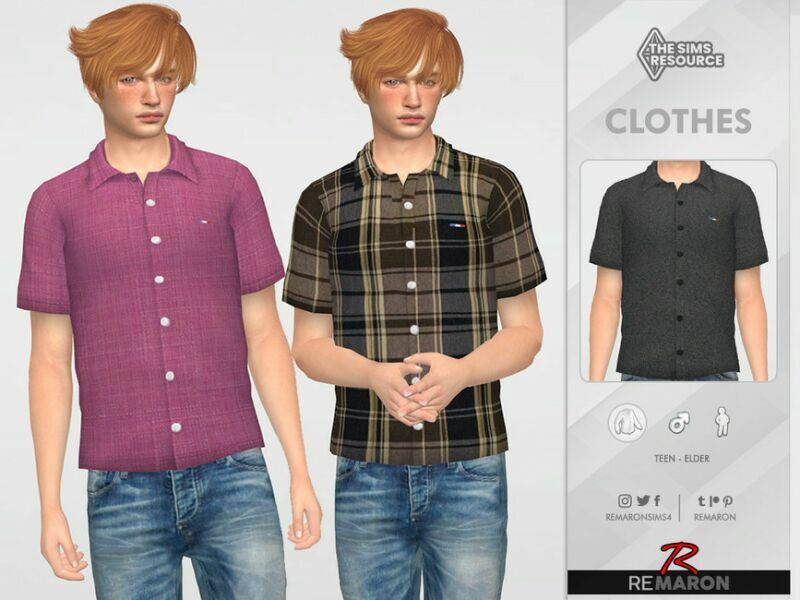 Formal Shirt 07 For Male SIM By Remaron Sims 4 CC