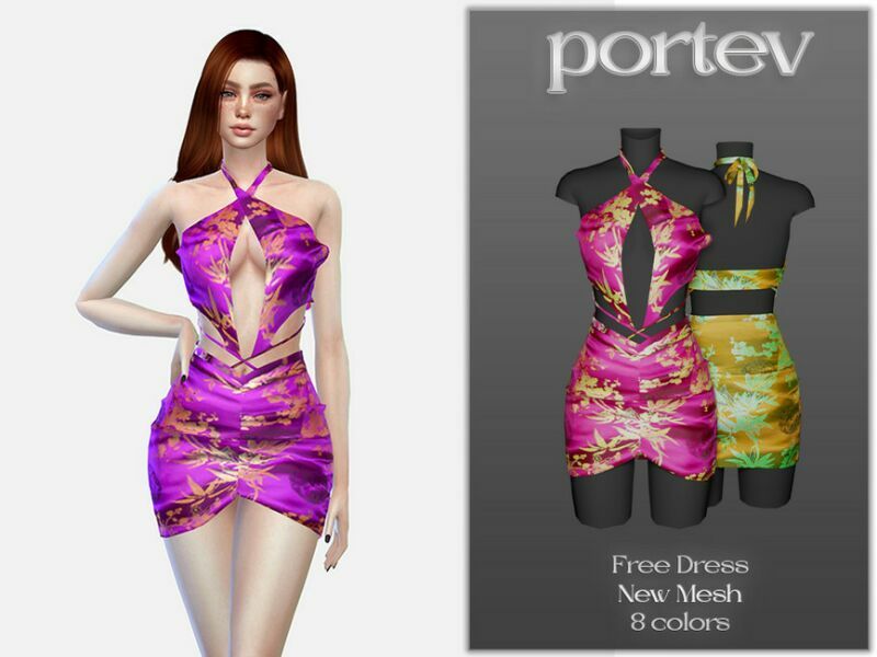 Free Dress By Portev Sims 4 CC