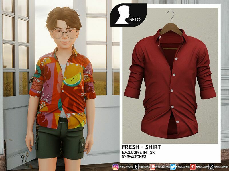 Fresh (Shirt – Child Version) Sims 4 CC