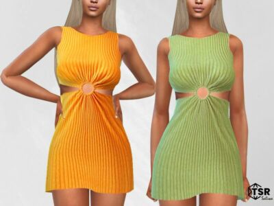 Front Ring Detail Summer Short Dresses By Saliwa Sims 4 CC