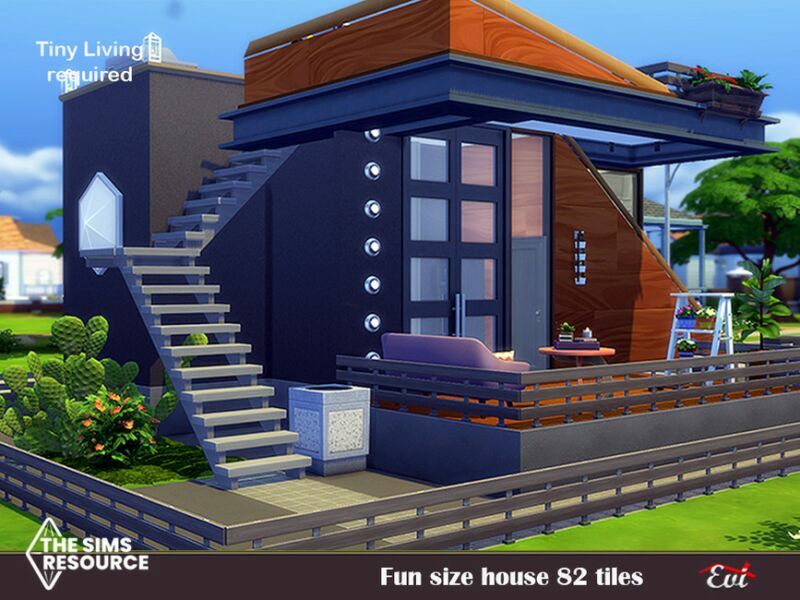 sims 4 cc fun size house 82 tiles no cc by evi 3