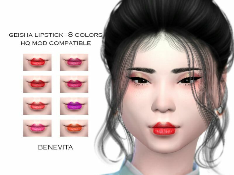 Geisha Lipstick [HQ] By Benevita Sims 4 CC