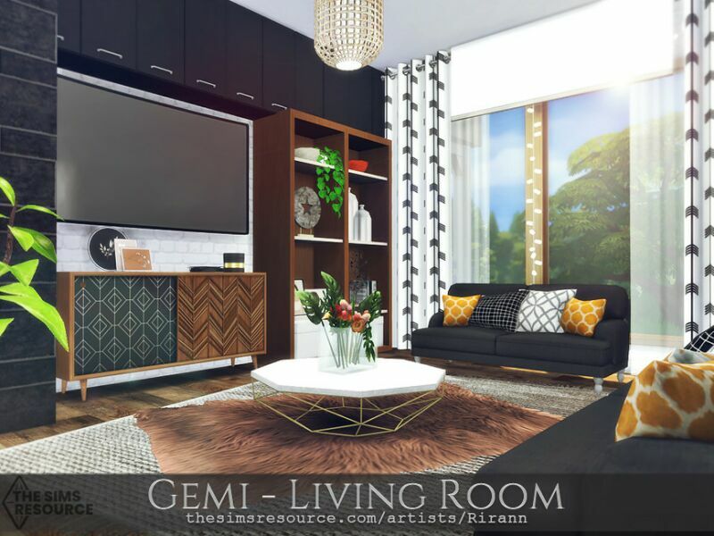 Gemi – Living Room – TSR CC Only By Rirann Sims 4 CC