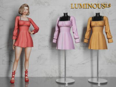 Geni Dress By Luminousls Sims 4 CC