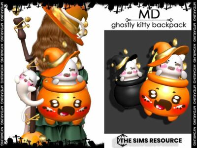 Ghostly Kitty Backpack Child By Mydarling20 Sims 4 CC