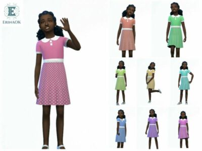 Girl’S Dress 0109 (Cats & Dogs Needed) By Erinaok Sims 4 CC