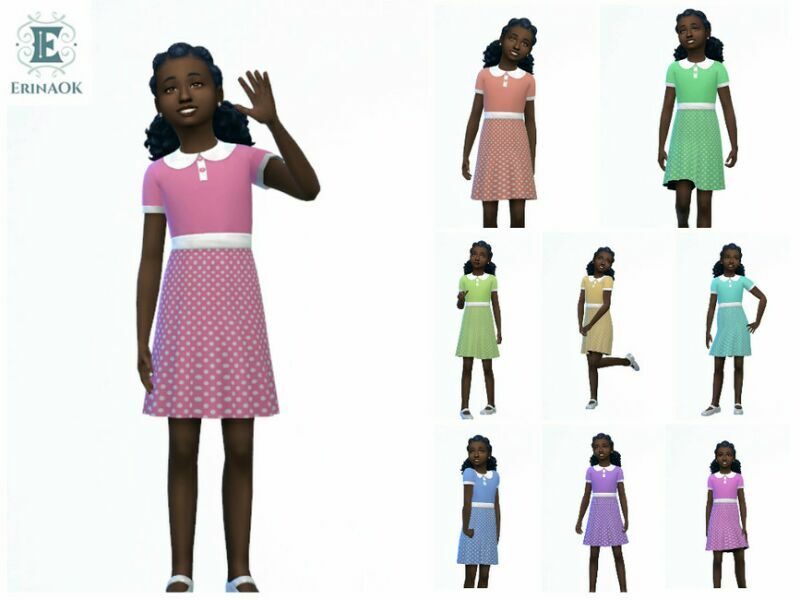 Girl’S Dress 0109 (Cats & Dogs Needed) By Erinaok Sims 4 CC