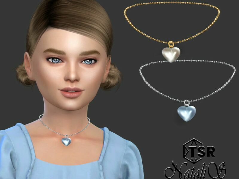 Glass Heart Pendant – Child By Natalis Sims 4 CC