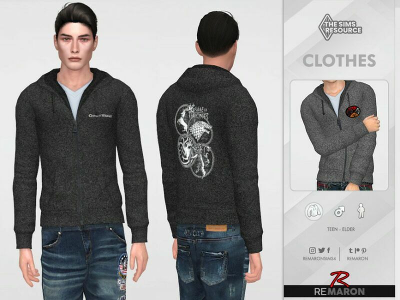 sims 4 cc got hoodie 01 for male sim by remaron 3