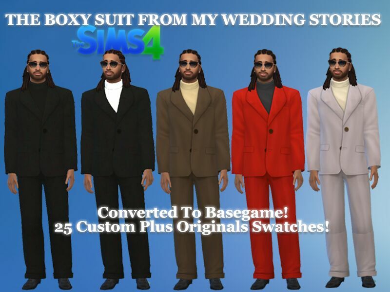 (GP11) MY Wedding Stories Boxy Suit Converted To Basegame Sims 4 CC