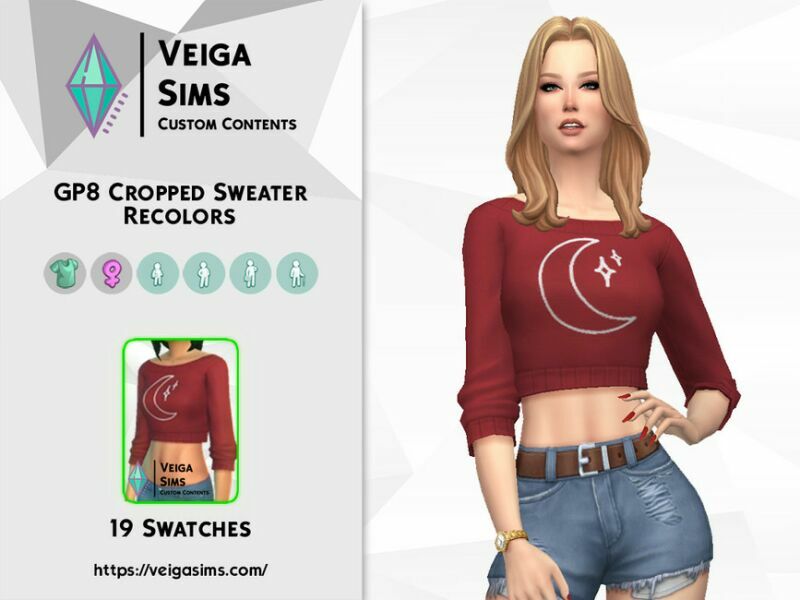 GP8 Cropped Sweater Recolors Sims 4 CC