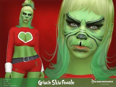 Grinch Skin Female By Msqsims Sims 4 CC