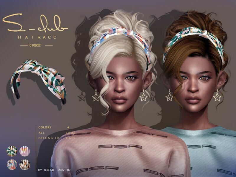 Hair Band For Female Sims By S-Club Sims 4 CC