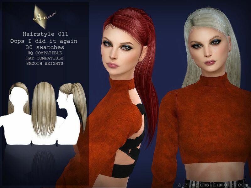 Hairstyle 011 – Oops I DID IT Again By Aurummusik Sims 4 CC