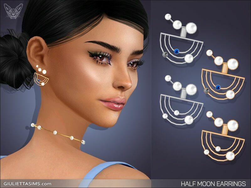 Half Moon Earrings By Giulietta Sims 4 CC