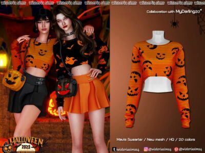 Halloween 2023 – Mavis Sweater By Wisteriasims Sims 4 CC