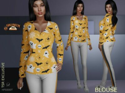 Halloween Blouse By Pizazz Sims 4 CC