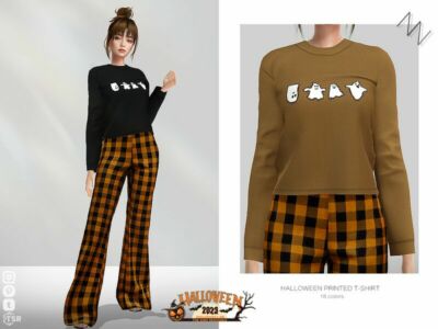 Halloween Printed T-Shirt Sims 4 CC