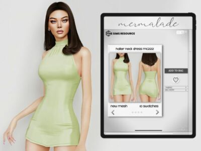 Halter Neck Dress MC422 By Mermaladesimtr Sims 4 CC