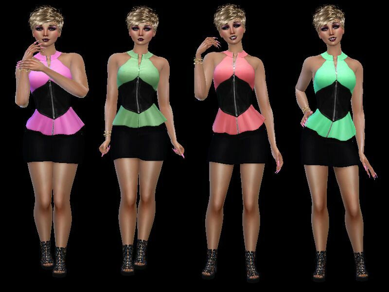 sims 4 cc halterneck top with belt by trudieopp 2