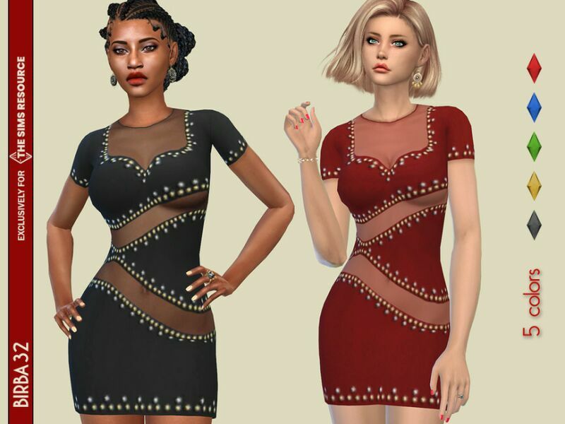 Happy NEW Year 2022 Dress By Birba32 Sims 4 CC