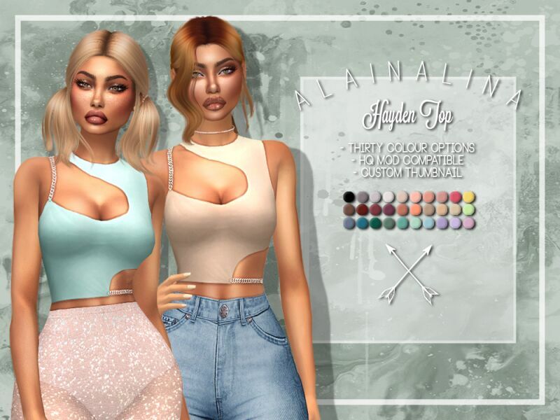 Hayden TOP By Alainalina Sims 4 CC