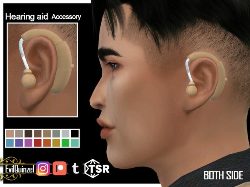 Hearing AID Both Side Accessory By Evilquinzel Sims 4 CC