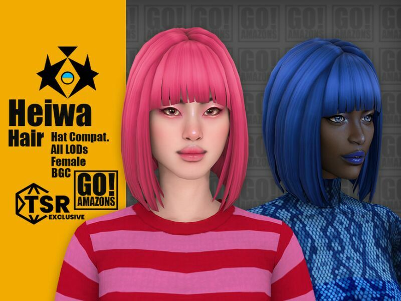 Heiwa Hair By Goamazons Sims 4 CC